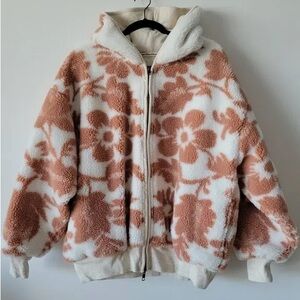 Free People Canyon Moon Teddy Oversized Zip Up Jacket